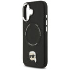 Karl Lagerfeld Karl Pin MagSafe dėklas skirtas iPhone 17 - juodas -- iPhone 17