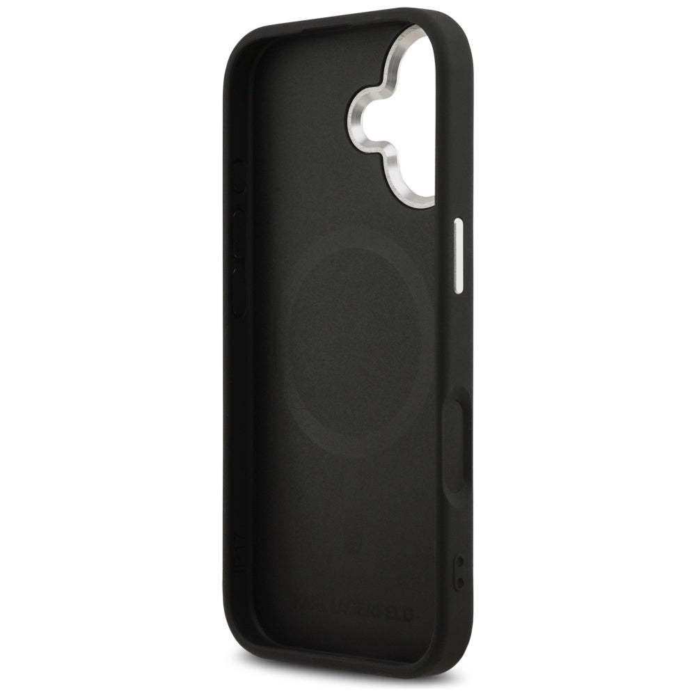 Karl Lagerfeld Karl Pin MagSafe dėklas skirtas iPhone 17 - juodas -- iPhone 17