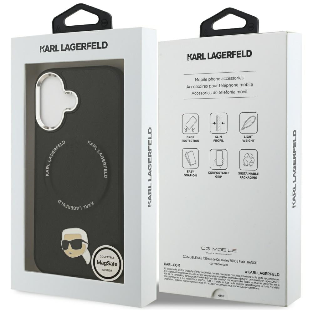 Karl Lagerfeld Karl Pin MagSafe dėklas skirtas iPhone 17 - juodas -- iPhone 17