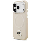 Karl Lagerfeld MagSafe dėklas iPhone 17 Pro – smėlio