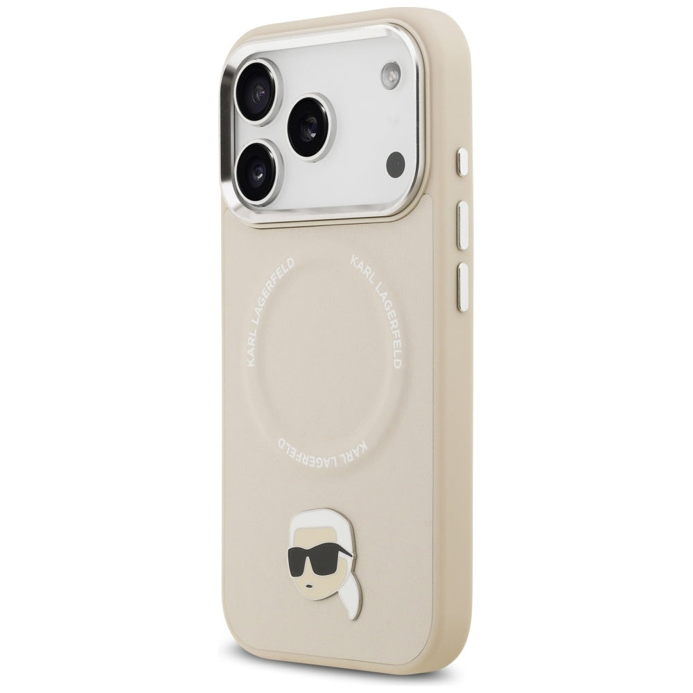 Karl Lagerfeld MagSafe dėklas iPhone 17 Pro – smėlio