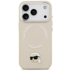 Karl Lagerfeld MagSafe dėklas iPhone 17 Pro – smėlio