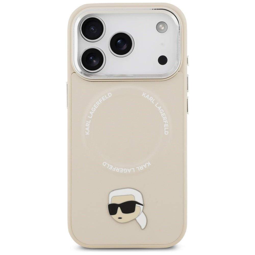 Karl Lagerfeld MagSafe dėklas iPhone 17 Pro – smėlio