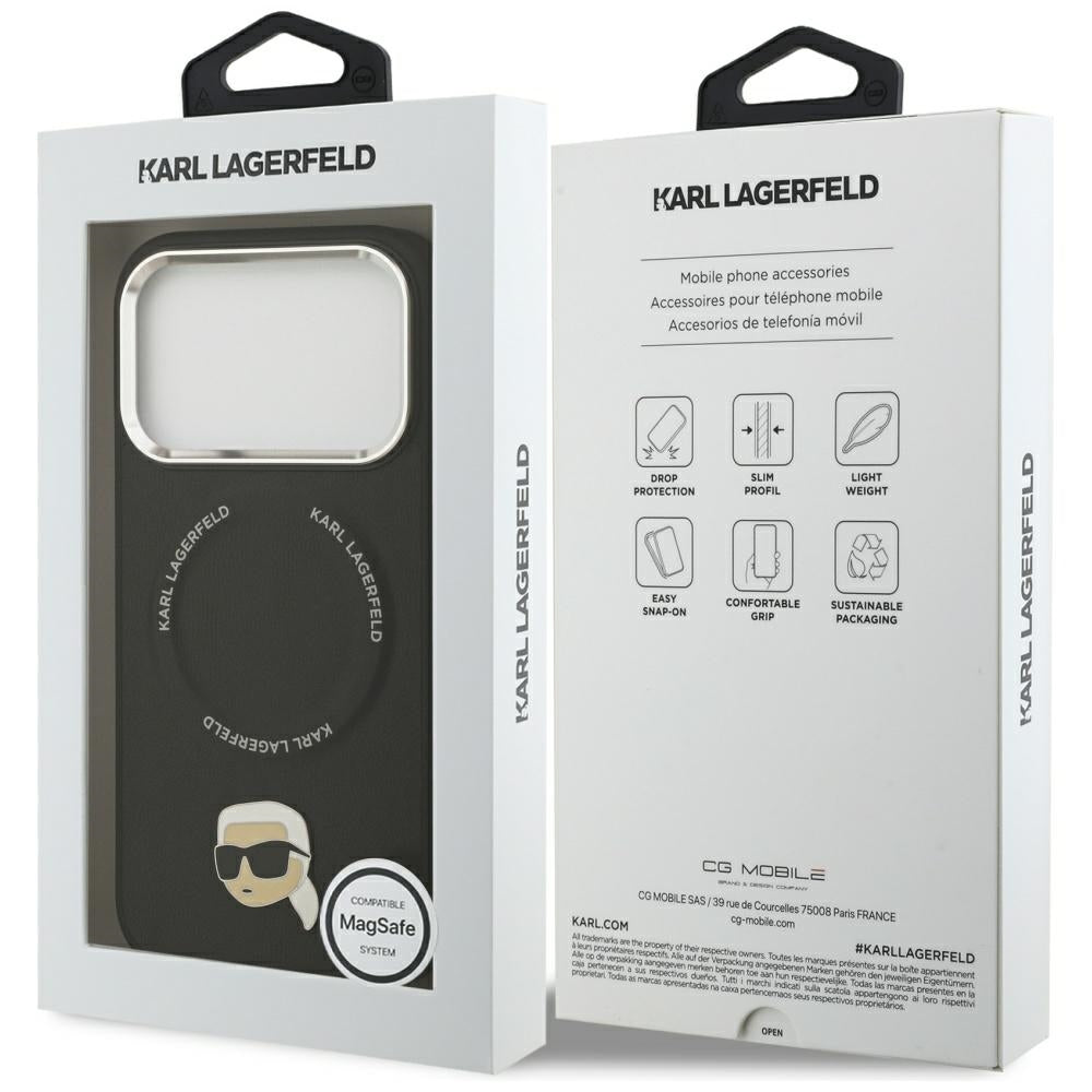 Karl Lagerfeld MagSafe dėklas iPhone 17 Pro – juodas -- iPhone 17 Pro