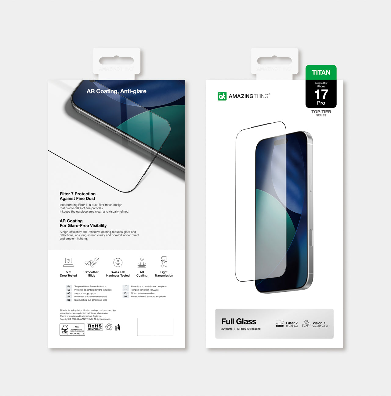 AmazingThing Titan Vision 7 stiklas iPhone 17 Pro