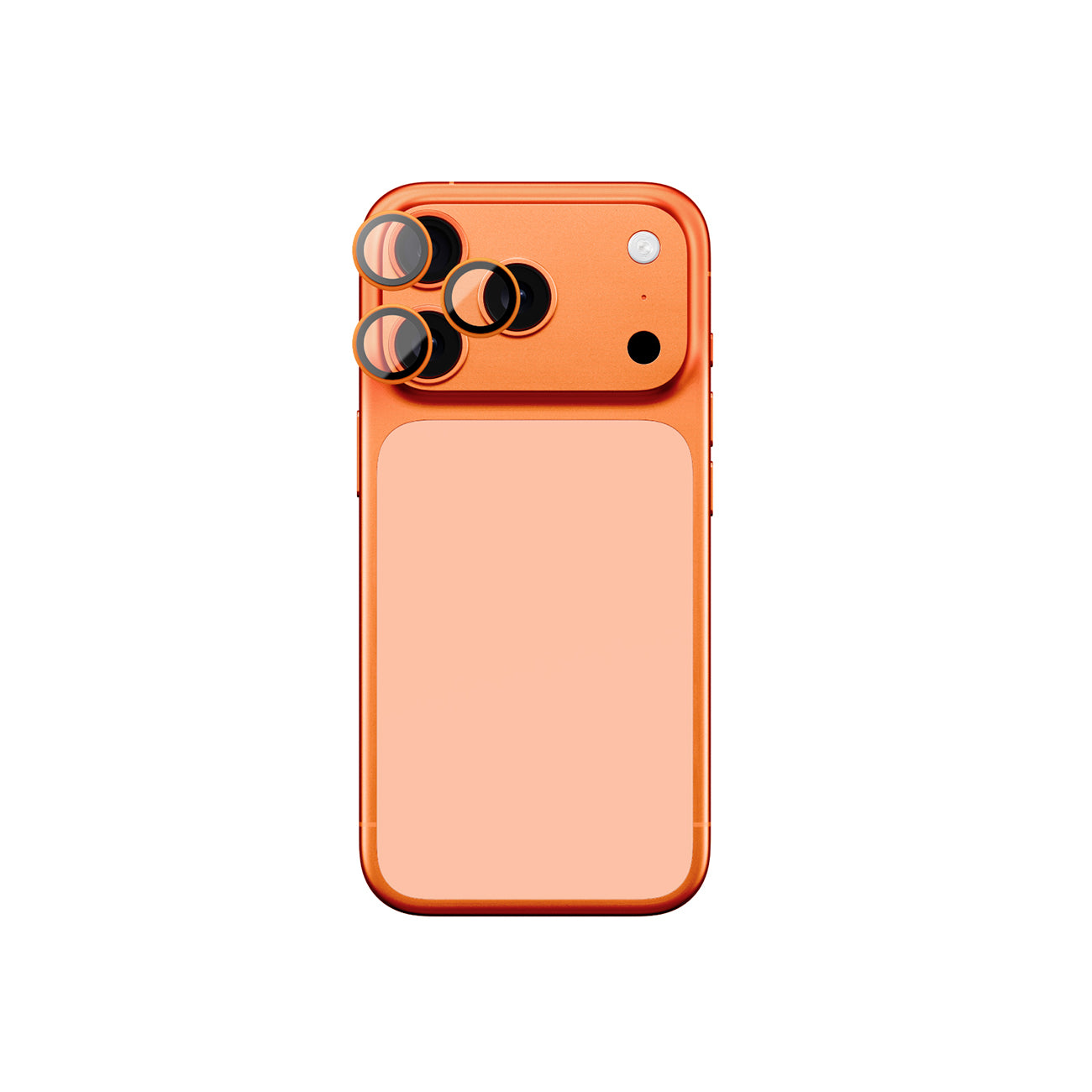 AmazingThing Objektyvo stiklas, skirtas iPhone 17 Pro / Pro Max – su oranžiniu rėmeliu -- Cell phone tempered glass