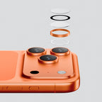 AmazingThing Objektyvo stiklas, skirtas iPhone 17 Pro / Pro Max – su oranžiniu rėmeliu -- Cell phone tempered glass