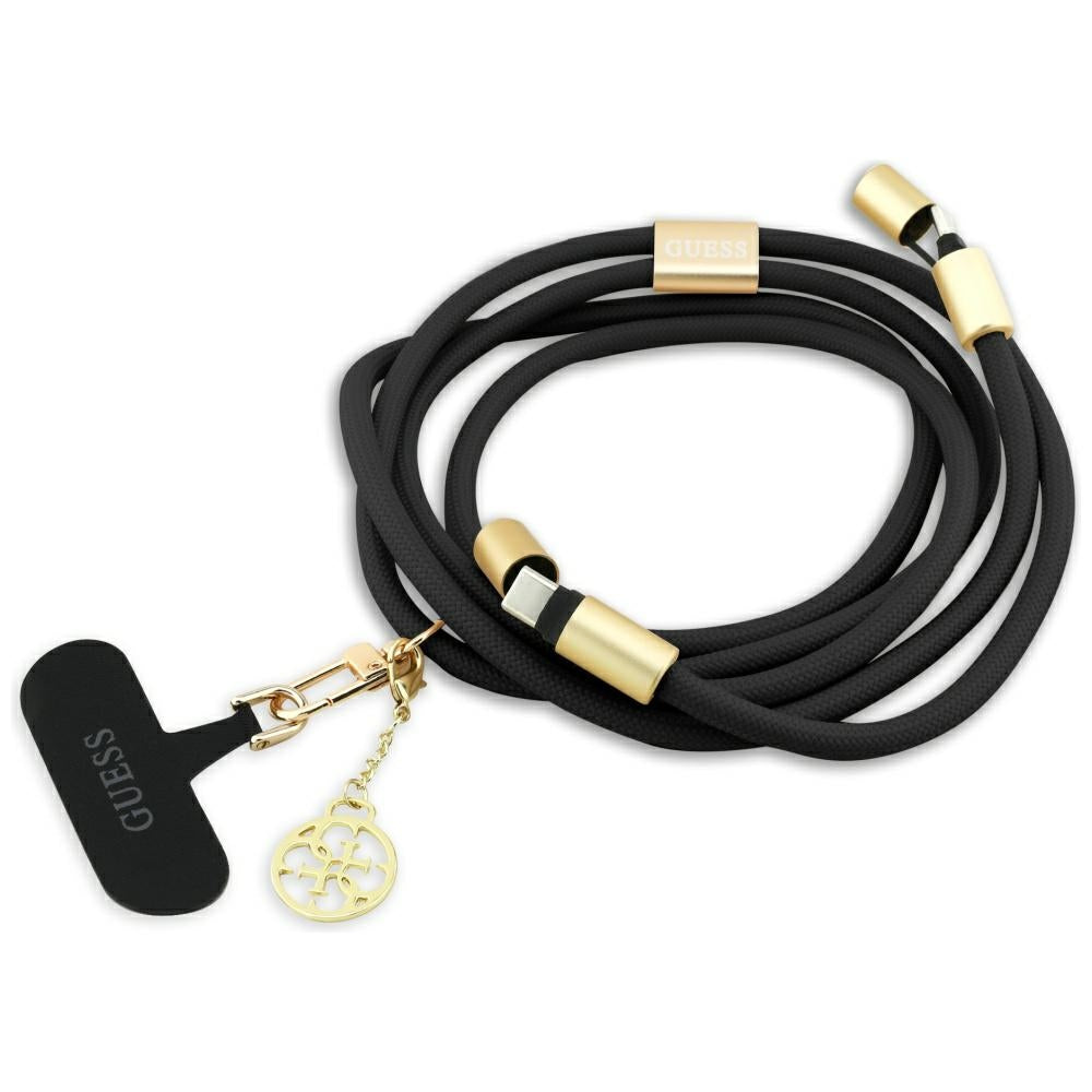 Guess Laidas CBDY 4G Charm USB-C / USB-C 150 cm - juodas