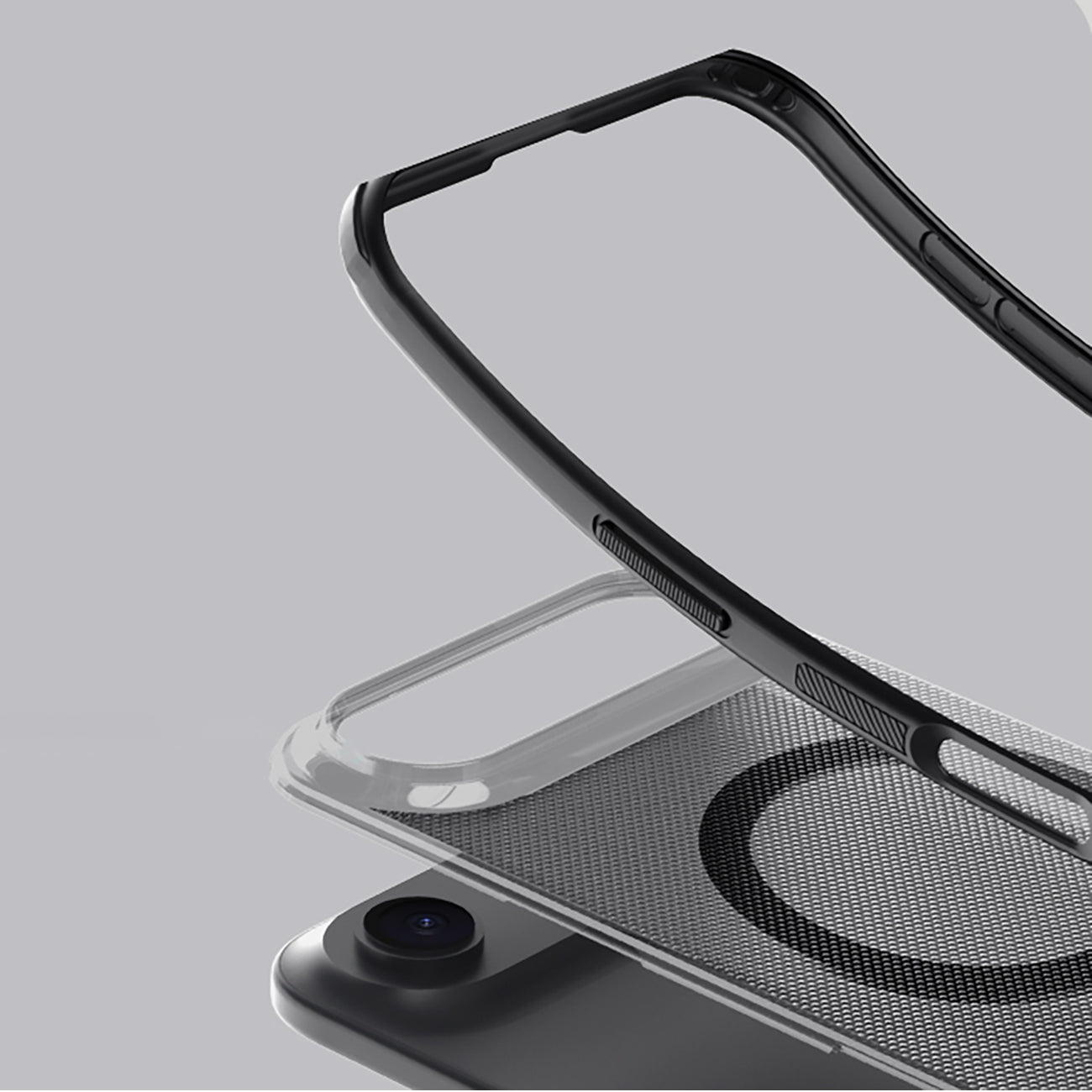 Nillkin MagSafe dėklas iPhone 17 Air – skaidriai juodas