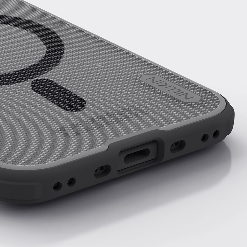 Nillkin MagSafe dėklas iPhone 17 Air – skaidriai juodas