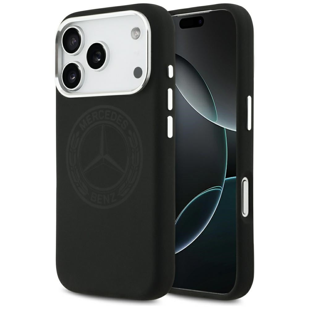 Mercedes Silicone Vintage Logo MagSafe dėklas iPhone 17 Pro - Juodas -- iPhone 17 Pro