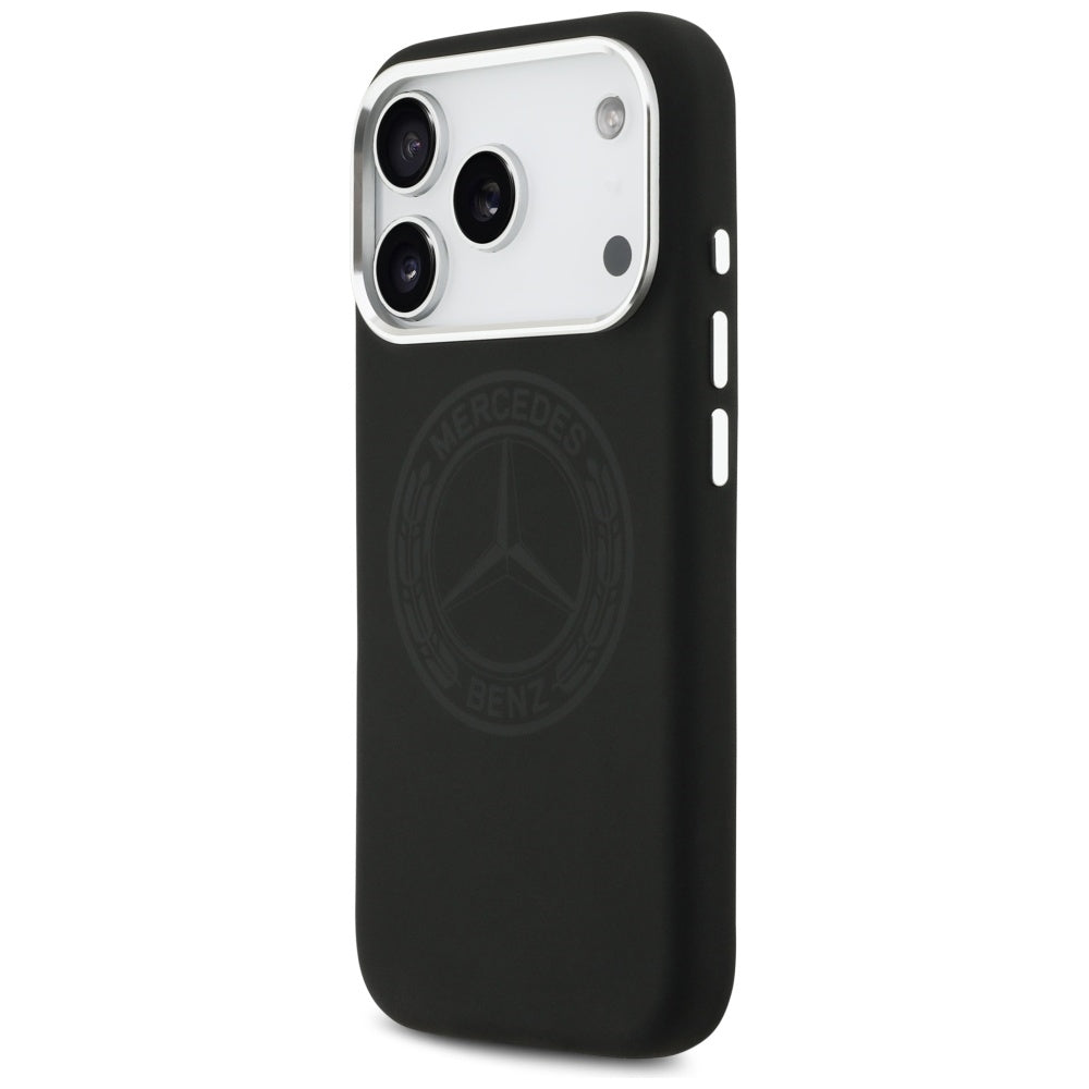 Mercedes Silicone Vintage Logo MagSafe dėklas iPhone 17 Pro - Juodas -- iPhone 17 Pro