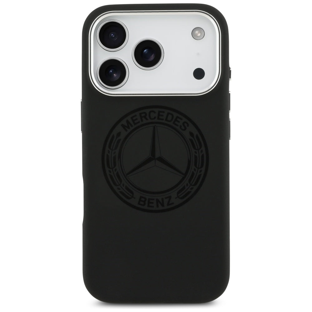 Mercedes Silicone Vintage Logo MagSafe dėklas iPhone 17 Pro - Juodas -- iPhone 17 Pro