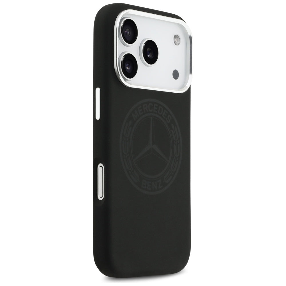 Mercedes Silicone Vintage Logo MagSafe dėklas iPhone 17 Pro - Juodas -- iPhone 17 Pro