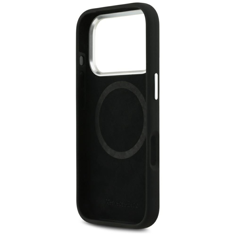 Mercedes Silicone Vintage Logo MagSafe dėklas iPhone 17 Pro - Juodas -- iPhone 17 Pro
