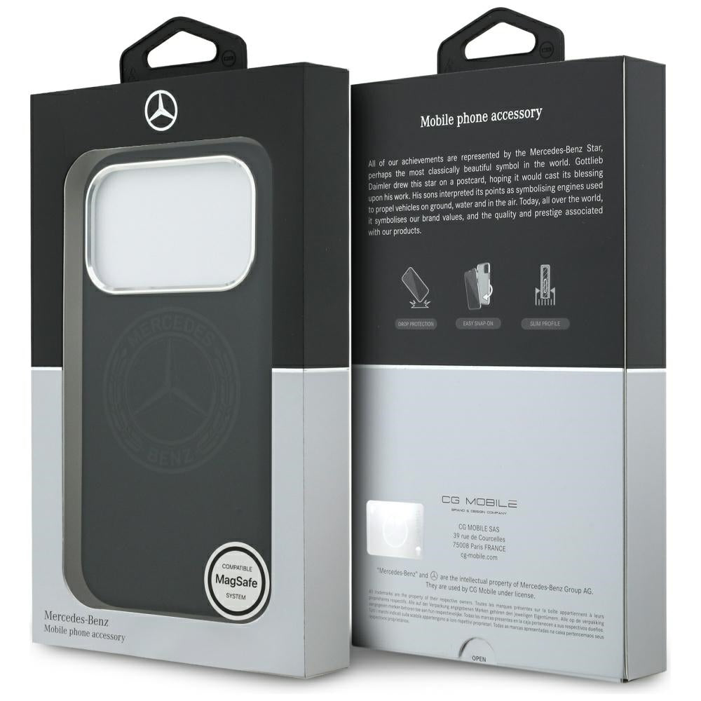 Mercedes Silicone Vintage Logo MagSafe dėklas iPhone 17 Pro - Juodas -- iPhone 17 Pro