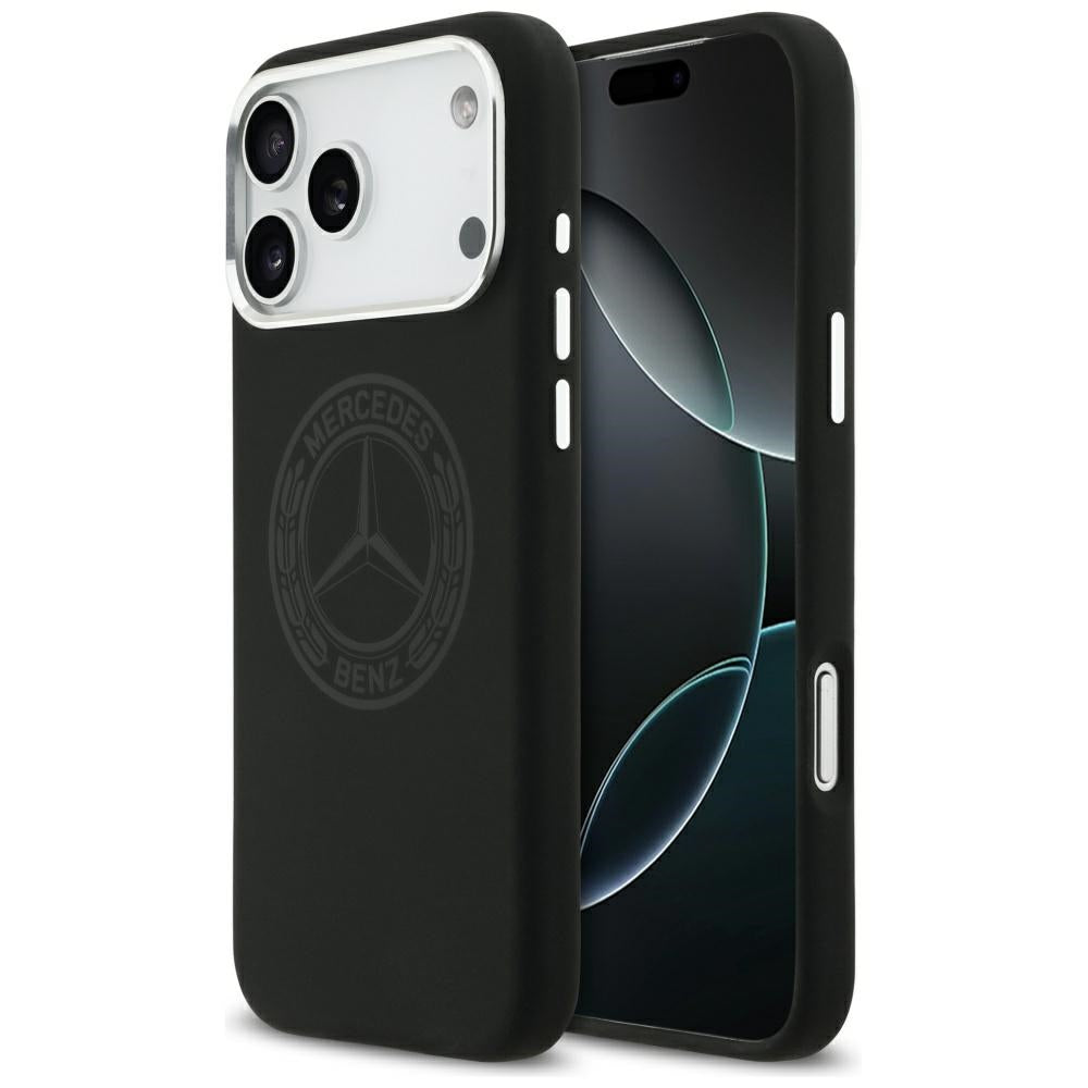 Mercedes Silicone Vintage Logo MagSafe dėklas iPhone 17 Pro Max - Juodas -- iPhone 17 Pro Max