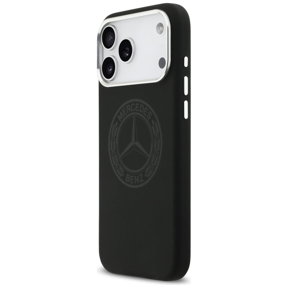 Mercedes Silicone Vintage Logo MagSafe dėklas iPhone 17 Pro Max - Juodas -- iPhone 17 Pro Max