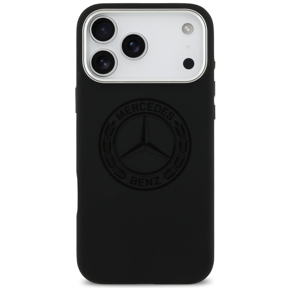 Mercedes Silicone Vintage Logo MagSafe dėklas iPhone 17 Pro Max - Juodas -- iPhone 17 Pro Max