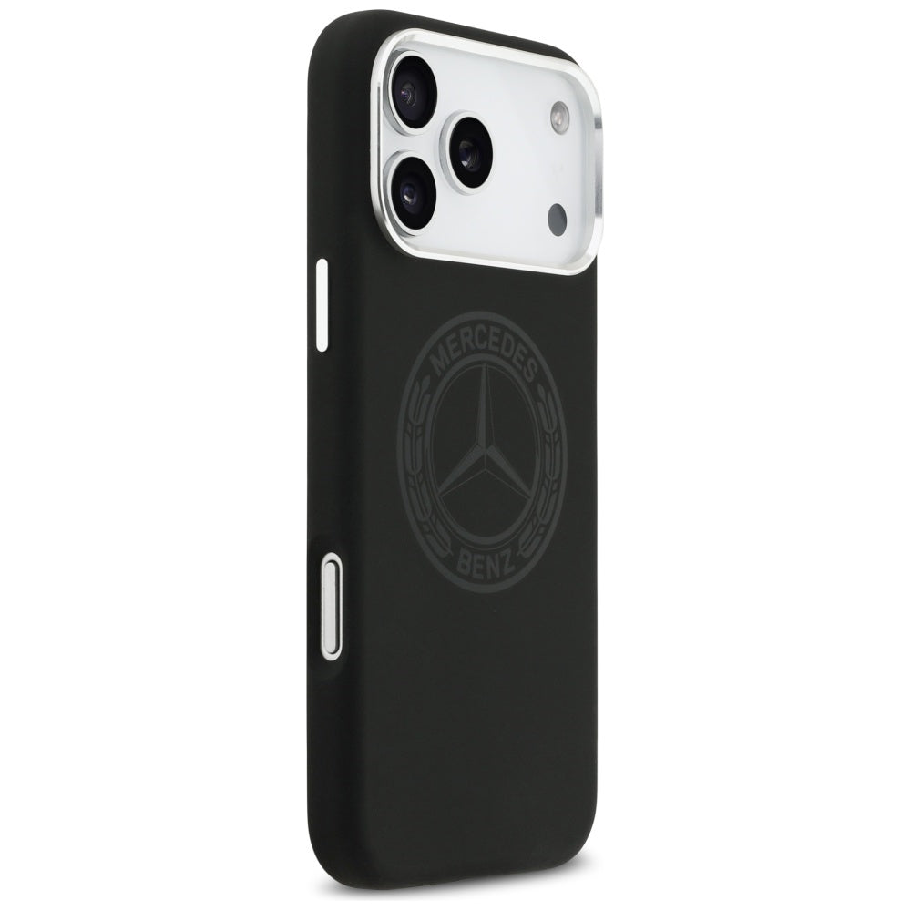 Mercedes Silicone Vintage Logo MagSafe dėklas iPhone 17 Pro Max - Juodas -- iPhone 17 Pro Max