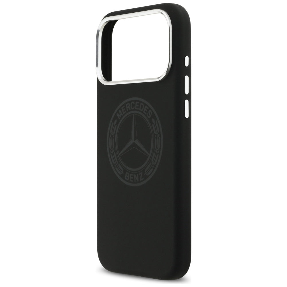 Mercedes Silicone Vintage Logo MagSafe dėklas iPhone 17 Pro Max - Juodas -- iPhone 17 Pro Max