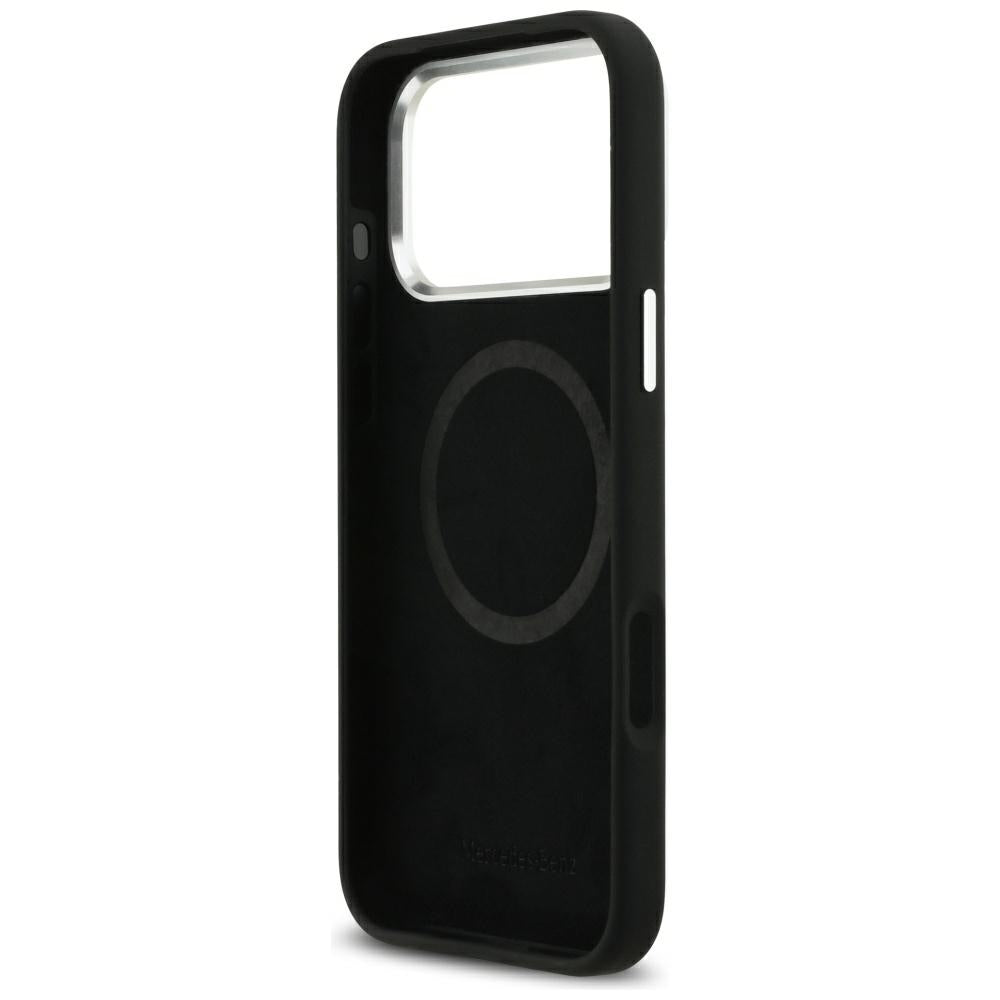 Mercedes Silicone Vintage Logo MagSafe dėklas iPhone 17 Pro Max - Juodas -- iPhone 17 Pro Max