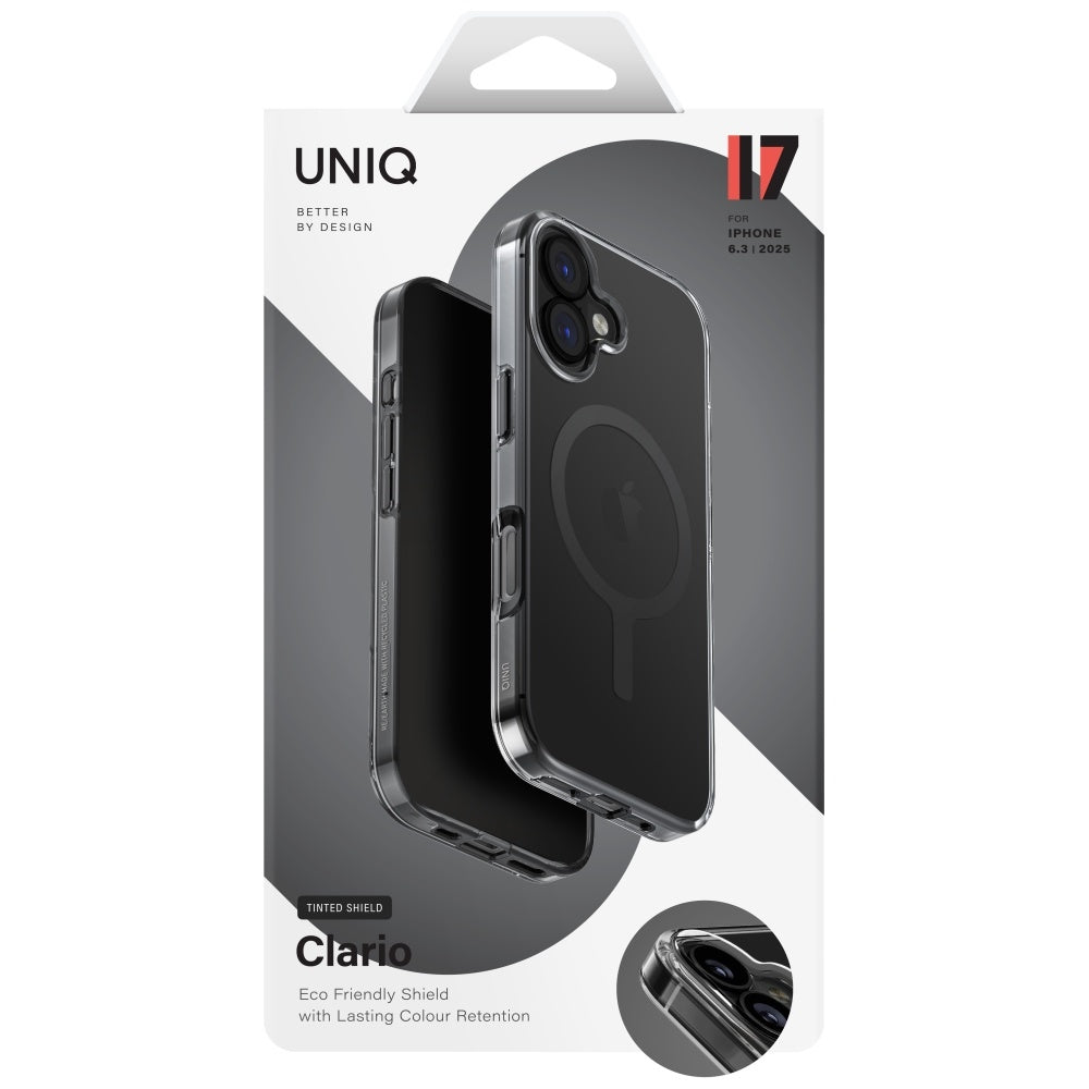 Uniq Clario MagClick MagSafe dėklas iPhone 17 – juodas