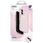 Uniq Clario MagClick įkrovimo dėklas iPhone 17 – rožinis