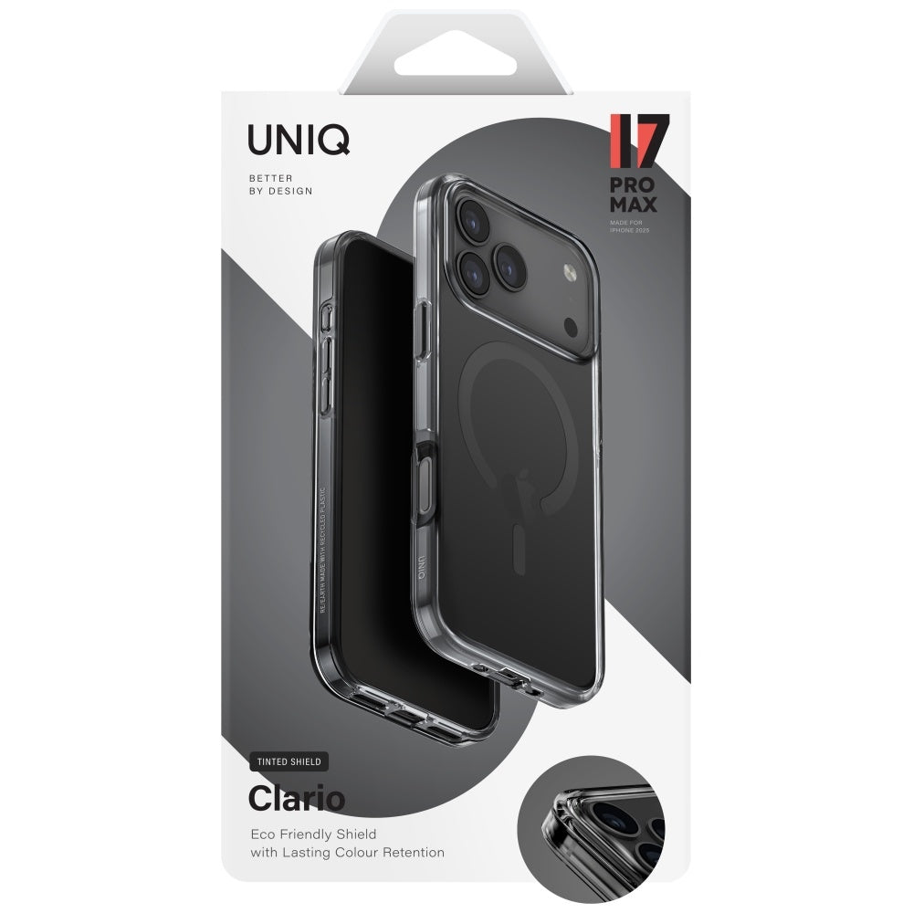 Uniq Clario MagClick dėklas iPhone 17 Pro Max – juodas
