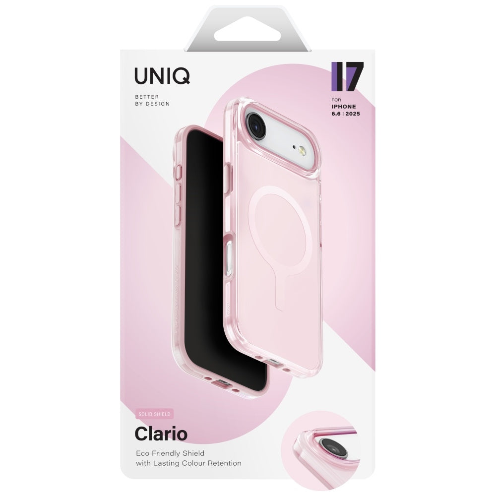 Uniq Clario MagClick dėklas iPhone Air – rožinis