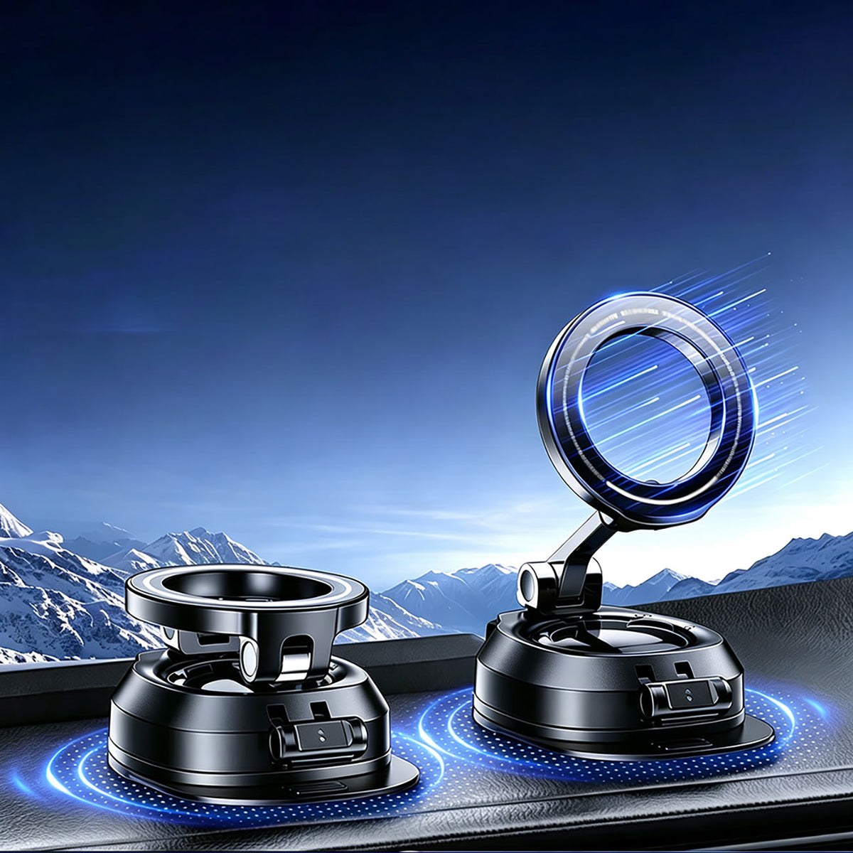 Telefono laikiklis automobiliui Wozinsky WUS-CZ37 magnetinis, 360°, prietaisų skydeliui - juodas -- Cell phone holders