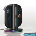 AmazingThing Thunder Pro PlayDock įkroviklis Nintendo Switch 2 valdikliams - juodas