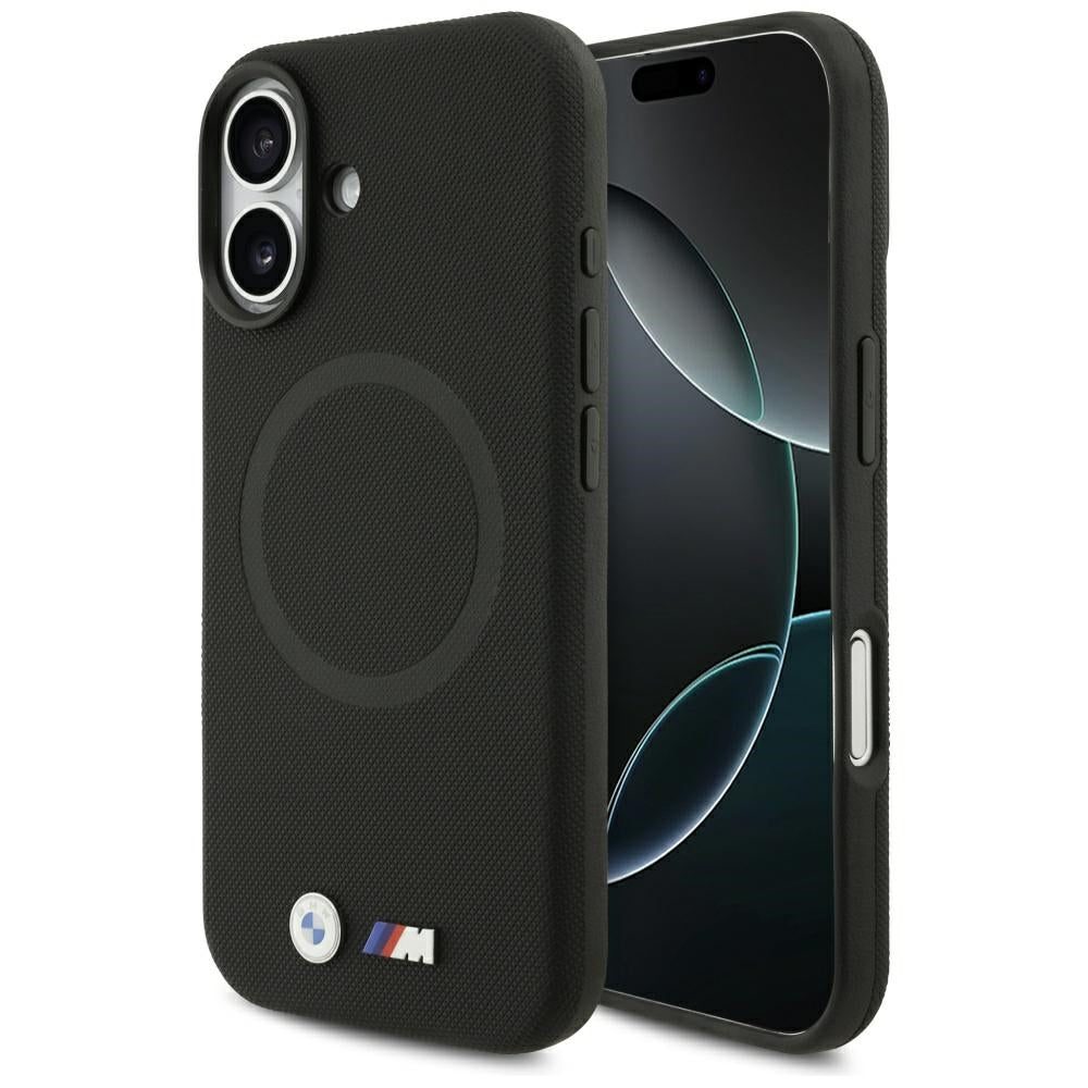 BMW M FW Metal Logo MagSafe dėklas iPhone 17 – juodas