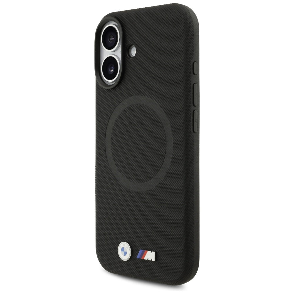 BMW M FW Metal Logo MagSafe dėklas iPhone 17 – juodas