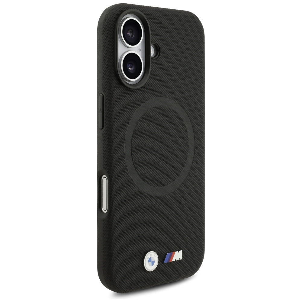 BMW M FW Metal Logo MagSafe dėklas iPhone 17 – juodas