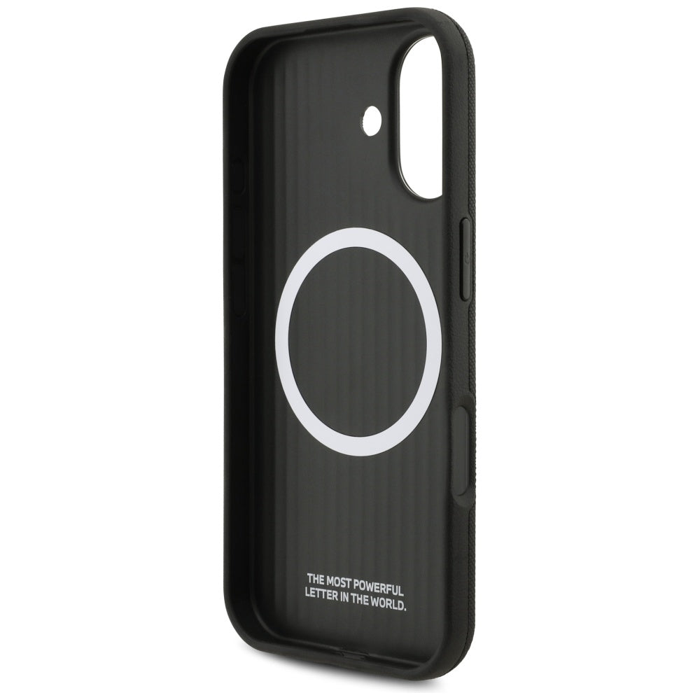 BMW M FW Metal Logo MagSafe dėklas iPhone 17 – juodas