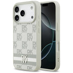 DKNY Checkered with Printed Stripes iPhone 17 Pro Case - Smėlio spalva -- iPhone 17 Pro