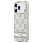 DKNY Checkered with Printed Stripes iPhone 17 Pro Case - Smėlio spalva -- iPhone 17 Pro