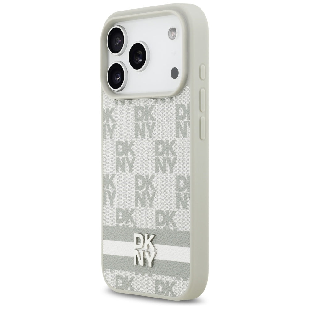DKNY Checkered with Printed Stripes iPhone 17 Pro Case - Smėlio spalva -- iPhone 17 Pro