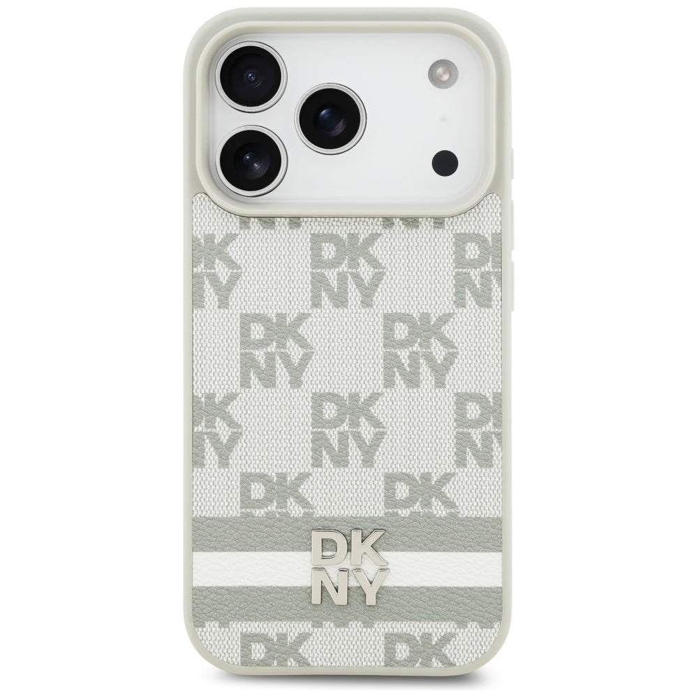 DKNY Checkered with Printed Stripes iPhone 17 Pro Case - Smėlio spalva -- iPhone 17 Pro