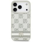 DKNY Checkered with Printed Stripes iPhone 17 Pro Case - Smėlio spalva -- iPhone 17 Pro