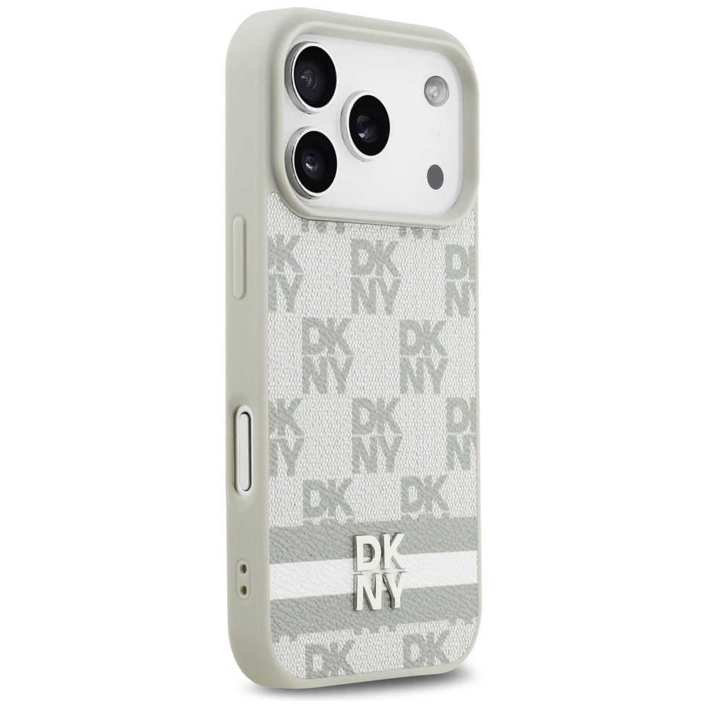 DKNY Checkered with Printed Stripes iPhone 17 Pro Case - Smėlio spalva -- iPhone 17 Pro