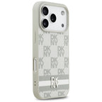 DKNY Checkered with Printed Stripes iPhone 17 Pro Case - Smėlio spalva -- iPhone 17 Pro