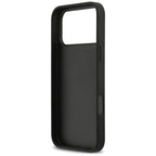 DKNY dėklas iPhone 17 Pro Max su kartotiniu tekstūros raštu ir tonaliniu brūkšniu - juoda -- iPhone 17 Pro Max