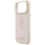 Guess Grained Big 4G & Stand Camera dėklas iPhone 17 Pro Max – Rožinis -- iPhone 17 Pro Max