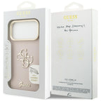 Guess Grained Big 4G & Stand Camera dėklas iPhone 17 Pro Max – Rožinis -- iPhone 17 Pro Max