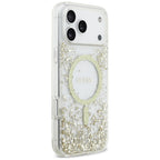 Guess Resin Bottom Glitter MagSafe dėklas iPhone 17 Pro Max - Auksinis -- iPhone 17 Pro Max