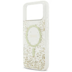 Guess Resin Bottom Glitter MagSafe dėklas iPhone 17 Pro Max - Auksinis -- iPhone 17 Pro Max