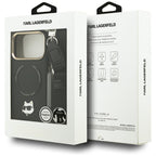 Karl Lagerfeld Big Strap Choupette Metal Logo MagSafe dėklas iPhone 17 Pro Max - Juodas -- iPhone 17 Pro Max