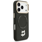 Karl Lagerfeld Big Strap Choupette Metal Logo MagSafe dėklas iPhone 17 Pro Max - Juodas -- iPhone 17 Pro Max